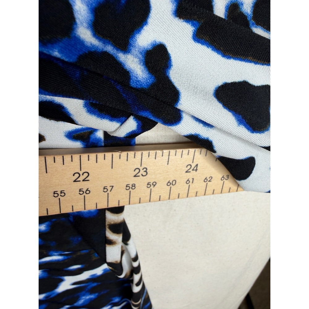 Calvin Klein Women's Leopard Print Blouse Size XL Blue - Picture 5 of 7